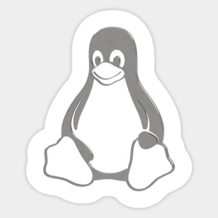 Tux Grey 3D Sticker